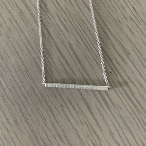 Nadri sterling silver bar necklace
